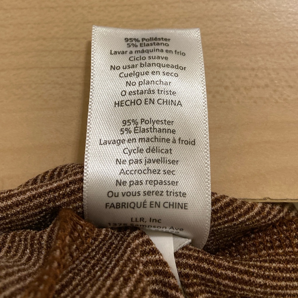 LuLaRoe Leola Jumpsuit Size XS Cinnamon Brown Pinstripe Wide Leg - Picture 11 of 12